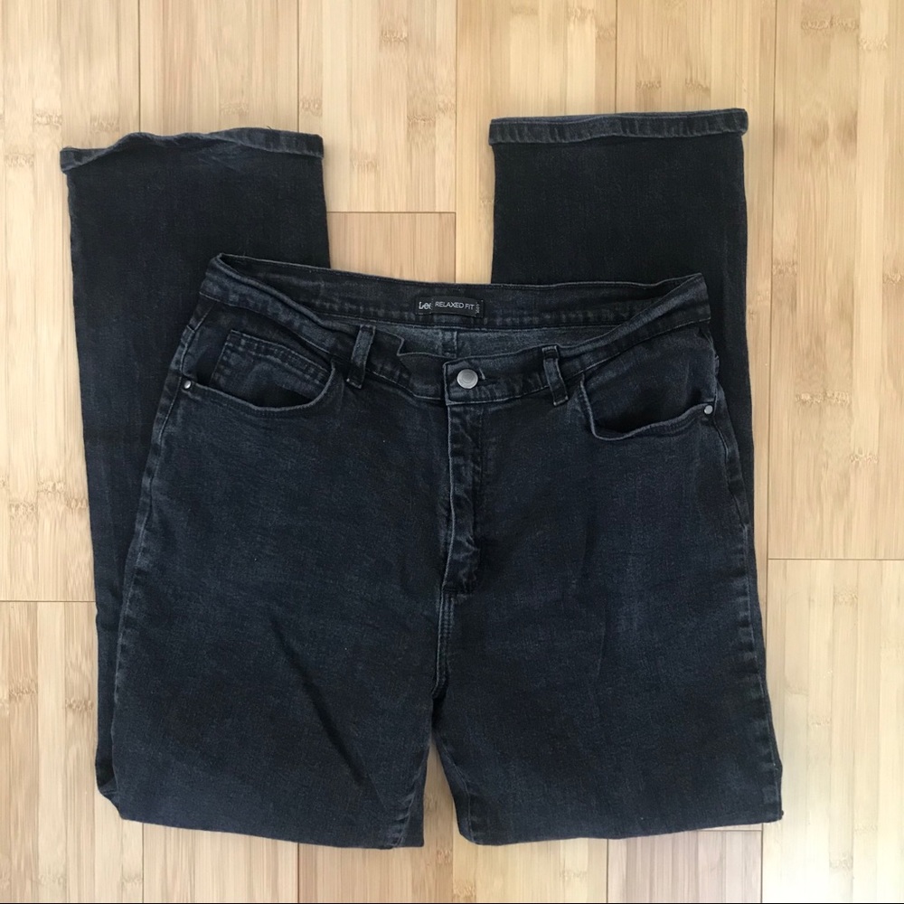Lee 1889 Relaxed Fit Black Flare Denim Jeans 14